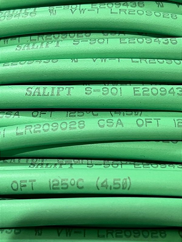 ESPAGUETE TERMORETRATIL 4,5MM - AMARELO, AZUL, BRANCO, INCOLOR, PRETO, VERDE, VERMELHO