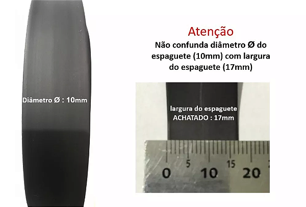 ESPAGUETE TERMORETRATIL 10MM - PRETO