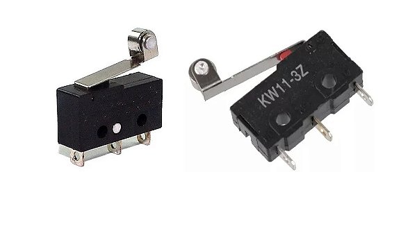 CHAVE MICRO SWITCH 5A COM ROLDANA COM HASTE 17MM 3 TERMINAIS NORMALMENTE ABERTA NORMALMENTE FECHADA  (NA/NF NO/NC)