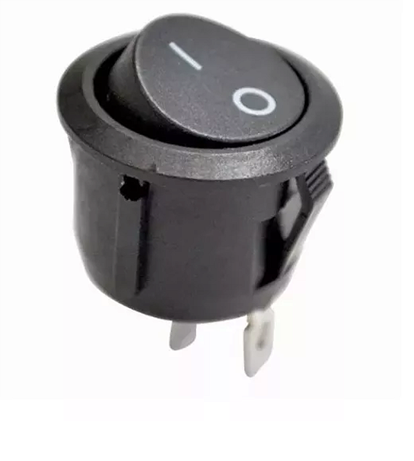 CHAVE GANGORRA REDONDA KCD1-106 PRETO 6A 250V 10A 125V