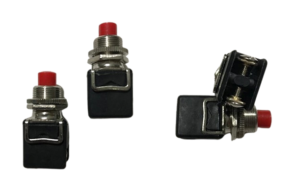 CHAVE PUSH BUTTON PULSANTE 8A 125V 4A 250V 2 TERMINAIS VERMELHA NORMALMENTE FECHADA