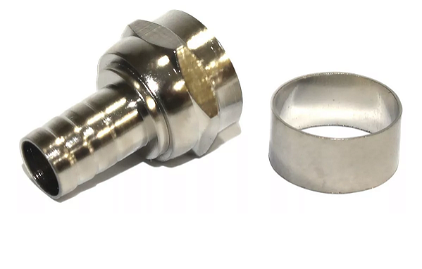 CONECTOR RG6 COM ANEL ILHOS PARA CABO COAXIAL