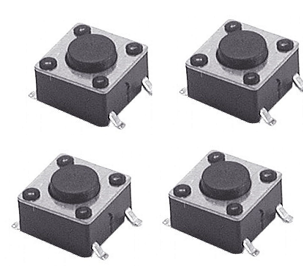 MICRO CHAVE PUSH BUTTON 4 PINOS PROTOBOARD 6X6X4.3MM SMD