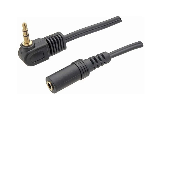 CABO AUDIO EXTENSOR P2 MACHO STEREO X P2 FEMEA 90 GRAUS 1,80MT