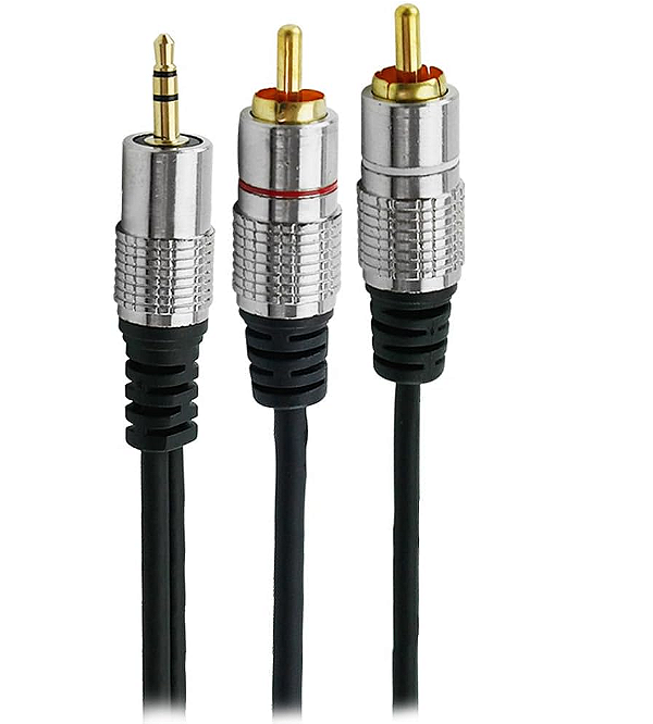 CABO AUXILIAR AUDIO P2 STEREO X 2RCA PROFISSIONAL 1,8M