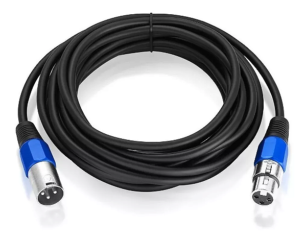 CABO PARA MICROFONE CANNON MACHO X CANNON FEMEA 5 METROS