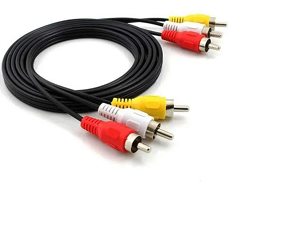 CABO 3RCA X 3RCA 1,8MT AV VIDEO - NIQUELADO