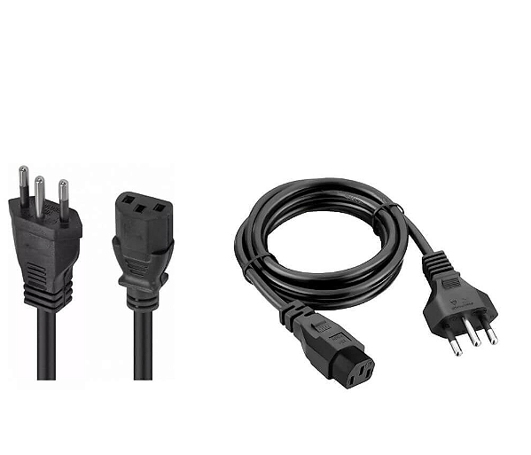 CABO DE FORÇA TRIPOLAR 180 GRAUS MACHO 180 GRAUS FEMEA 10A 3X0,75MM