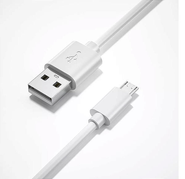CABO USB X MICRO USB V8 PARA CELULAR 1 METRO - BRANCO