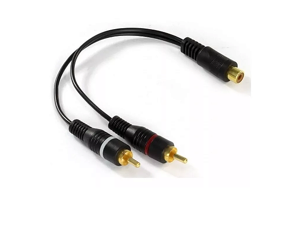 CABO Y 2RCA MACHO X 1 RCA FEMEA 25CM