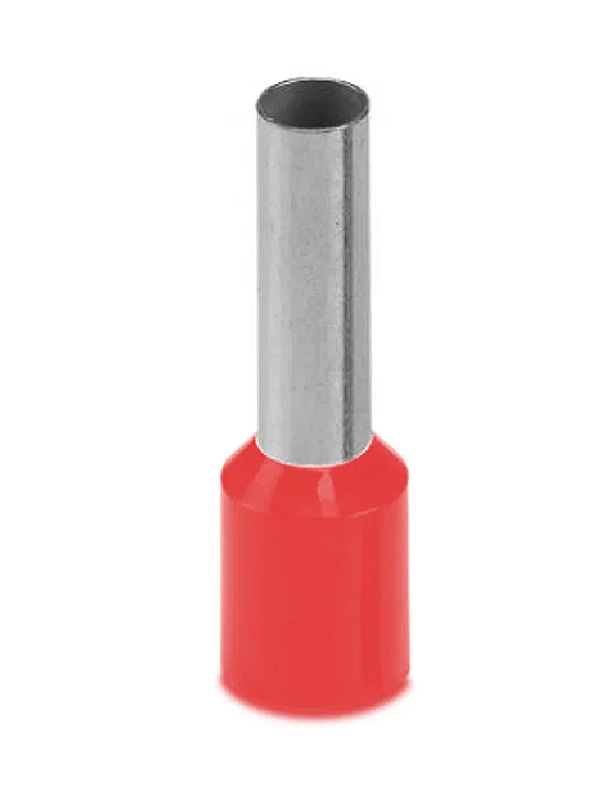 TERMINAL PRÉ-ISOLADO TUBULAR ILHOS TUBO SIMPLES 10,0MM² 18MM TPT11018