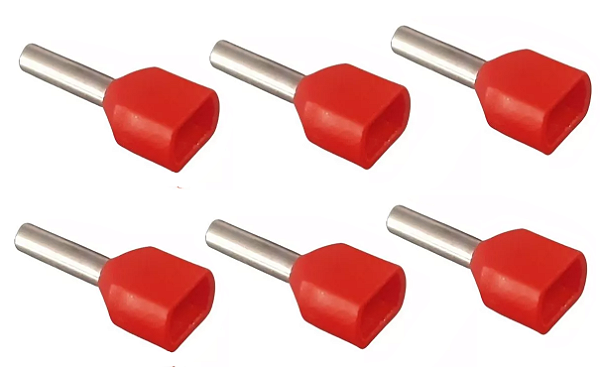 TERMINAL PRÉ-ISOLADO TUBULAR ILHOS TUBO DUPLO 1,0MM² 8MM TPT20108