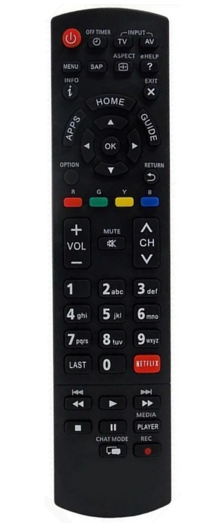 CONTROLE REMOTO PARA TELEVISÃO PANASONIC LED TNQ2B4903 VIERA COM TECLA NETFLIX