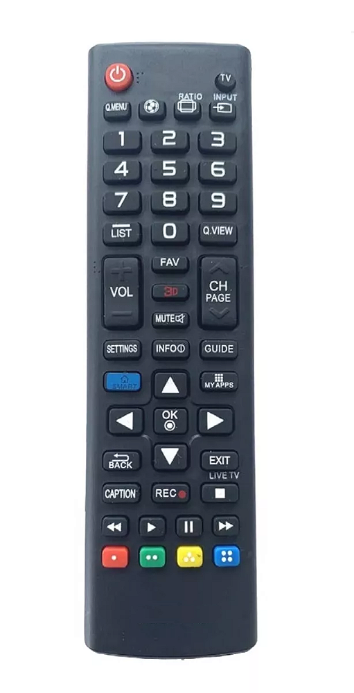 CONTROLE REMOTO PARA TELEVISÃO LG AKB73975709PS FUNÇÃO FUTEBOL SMART 3D