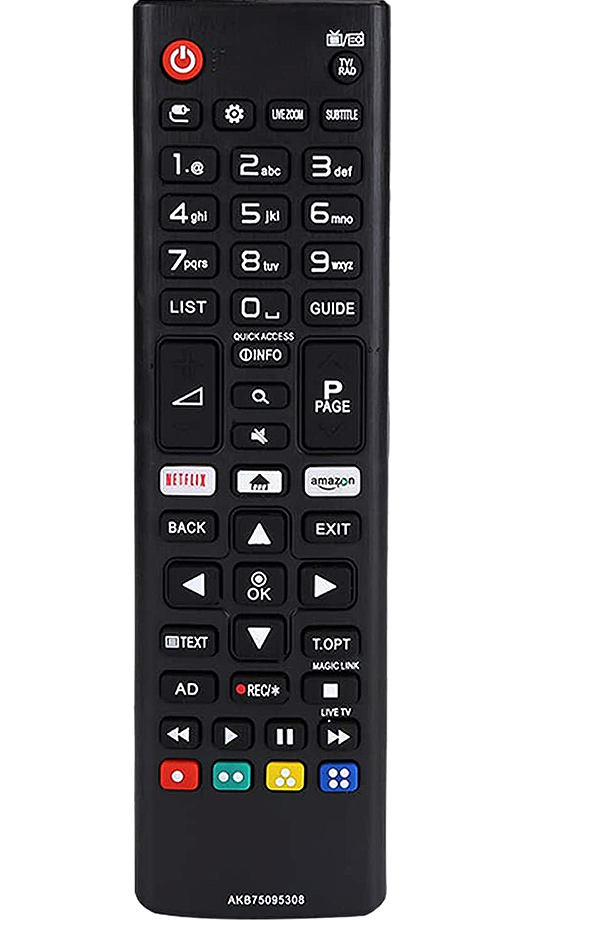 CONTROLE REMOTO PARA TELEVISÃO LG SMART 4K COM TECLAS NETFLIX E AMAZON UJ6300