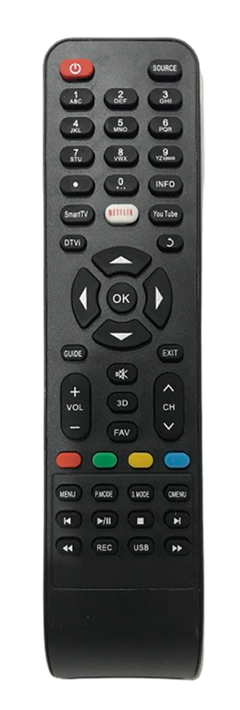 CONTROLE REMOTO PARA TELEVISÃO PHILCO SMART 3D COM TECLAS NETFLIX E YOUTUBE