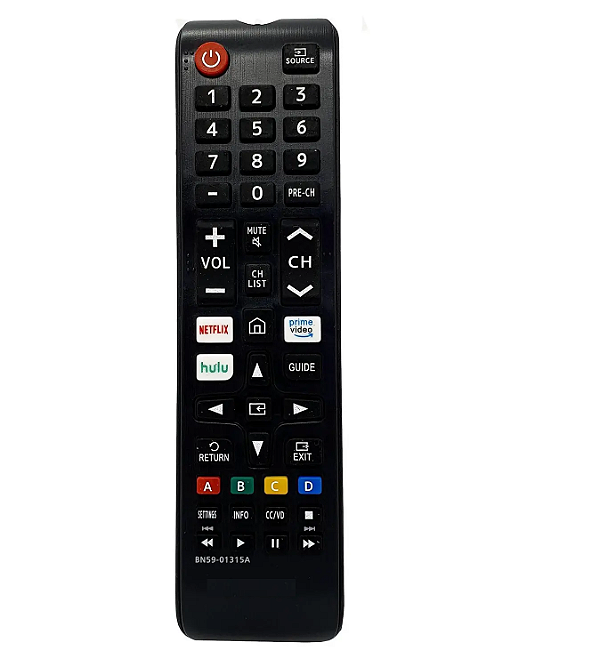CONTROLE REMOTO PARA TELEVISÃO SAMSUNG SMART COM TECLAS NETFLIX PRIME VIDEO HULU BN59-01315A