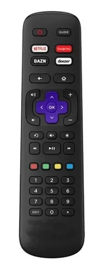 CONTROLE REMOTO PARA TELEVISÃO AOC SMART COM TECLAS NETFLIX, GOOGLE PLAY, DAZN E DEEZER