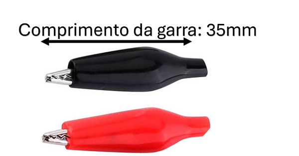 GARRA JACARÉ PEQUENA 3,5CM 35MM VERMELHA E PRETA