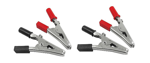 GARRA JACARÉ PEQUENA COM PARAFUSO 5CM 50MM VERMELHA E PRETA