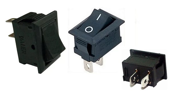 CHAVE GANGORRA PULSANTE 2T PRETA 6A 250V 10A 125V