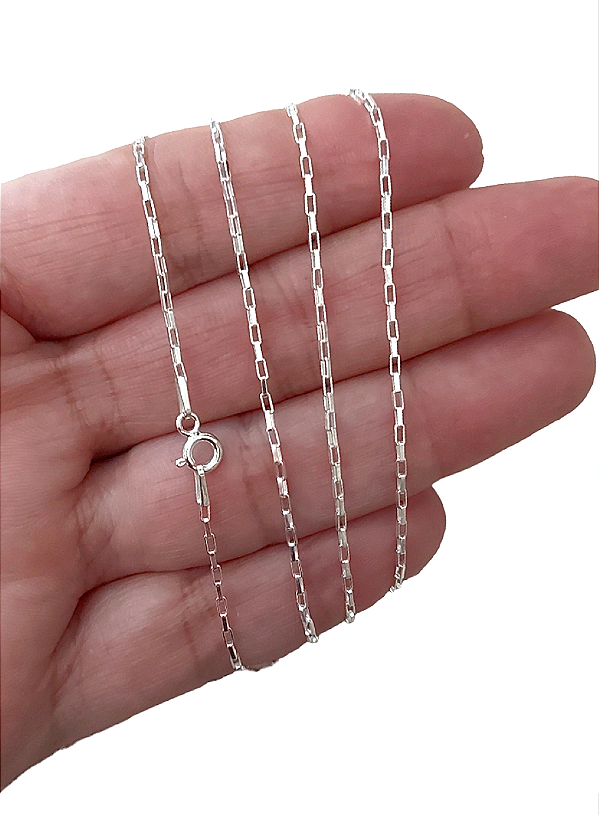 Corrente Kartie Tijolinho Italiana Prata 925 50cm