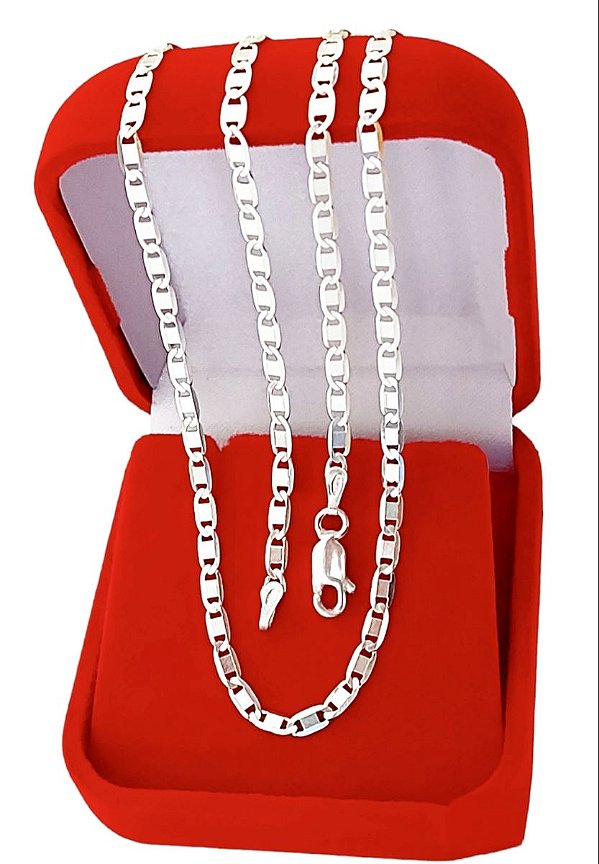 Conjunto Piastrine Pulseira Mais Corrente 60cm Prata 925