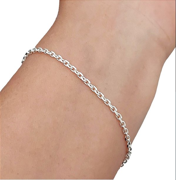 Pulseira Cadeado Italiana Prata 925 Original