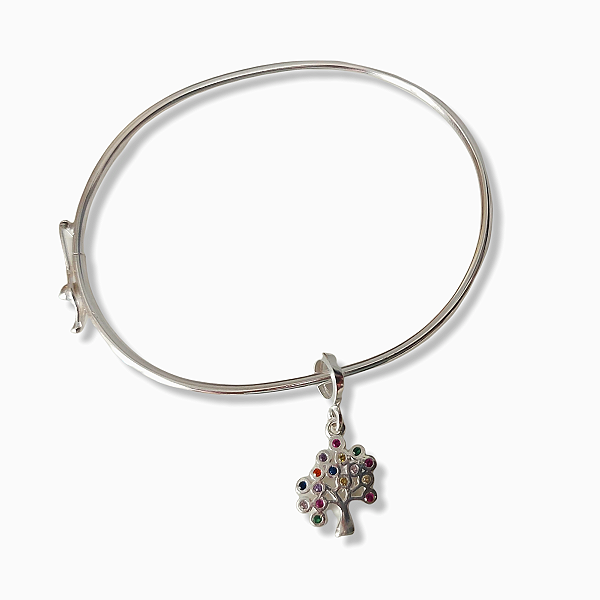 Bracelete Infantil Com Berloque Árvore da Vida Prata 925