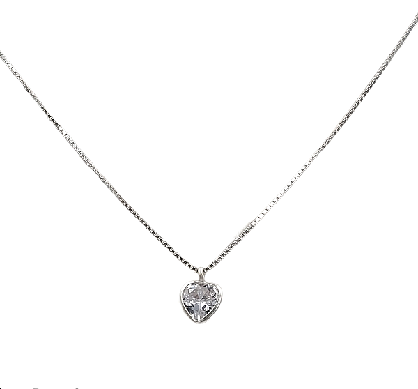 Corrente Ponto de Luz Coração Prata 925 45cm