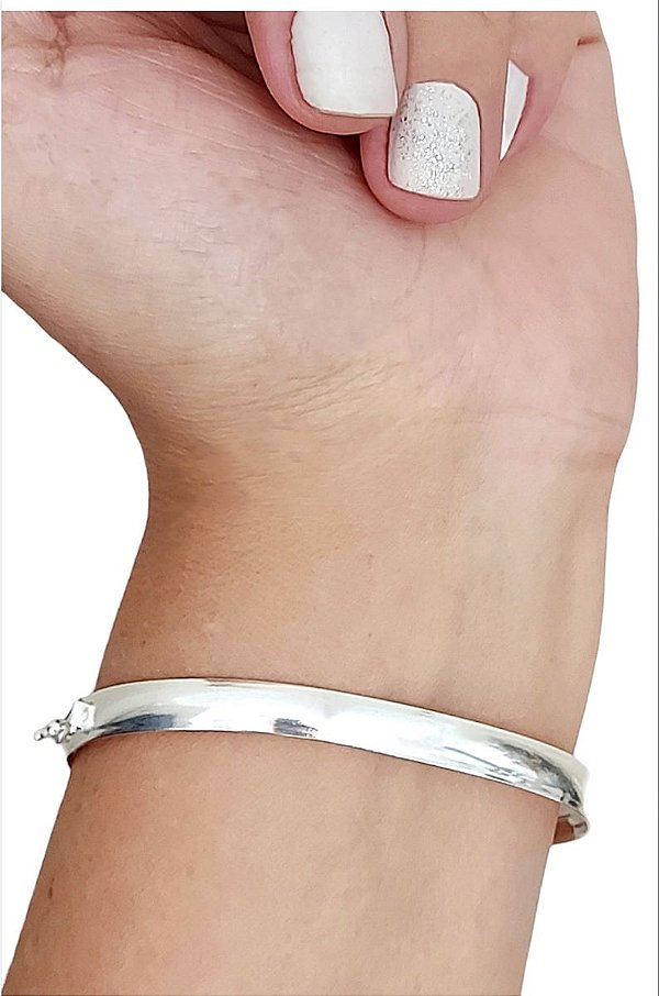 Bracelete Largo Maciço Prata 925