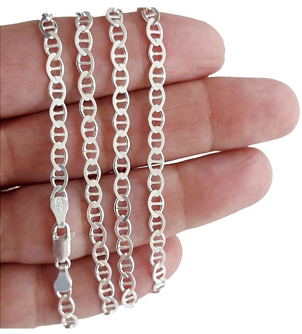 Corrente Piastrine Tampinha Prata 925 70cm