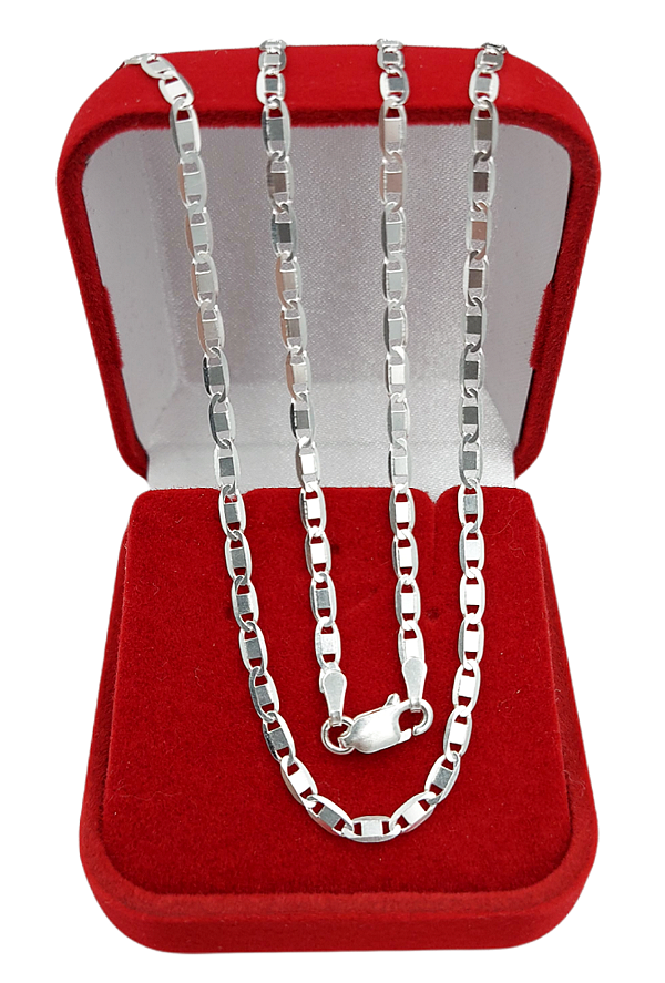 Corrente Piastrine Diamantada Prata 925 60cm