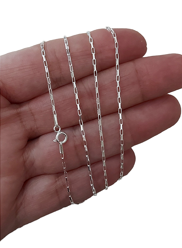 Corrente Feminina Choker Cartie Tijolinho Prata Italiana 925 40cm