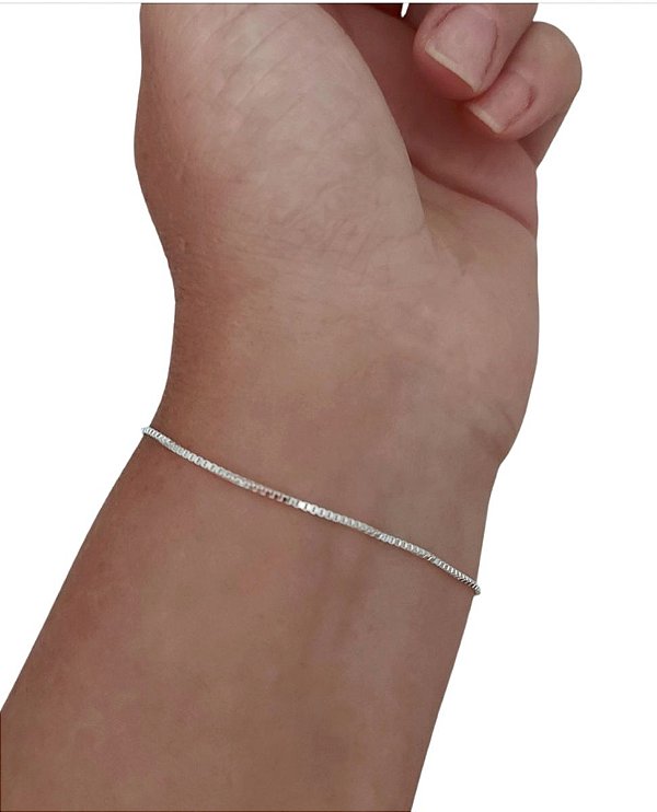 Pulseira Veneziana V19 Resistente Italiana 18,5cm Prata 925