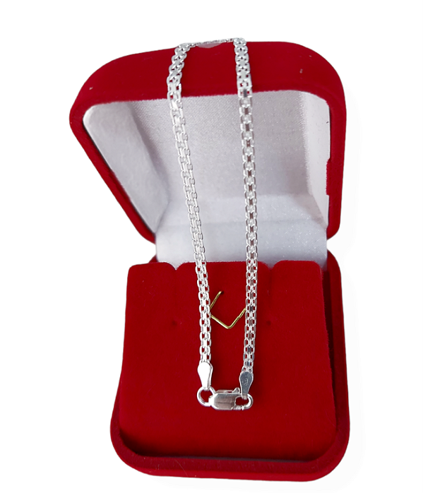 Pulseira Esteira Bismark Diamantada Prata Italiana 925 18,5cm