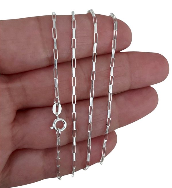 Corrente Cartie Tijolinho Prata 925 Italiana 70cm 1,5mm