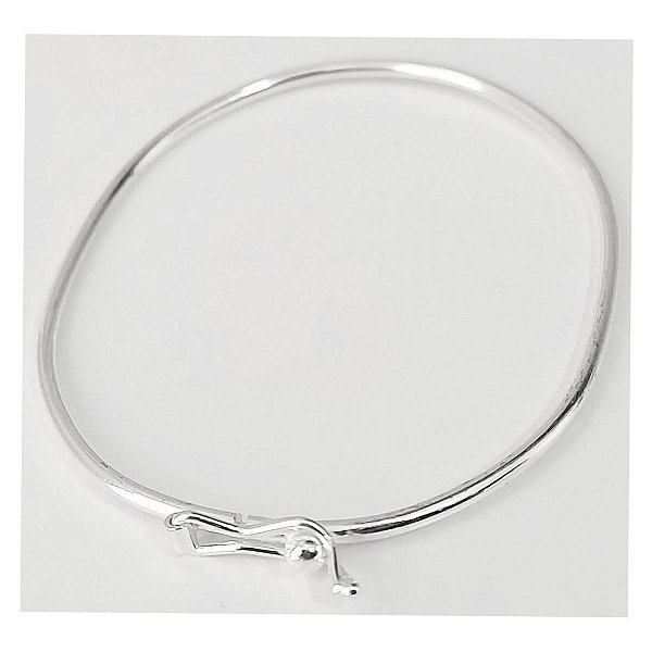 Bracelete Feminino Infantil Arredondado Maciço Prata 925