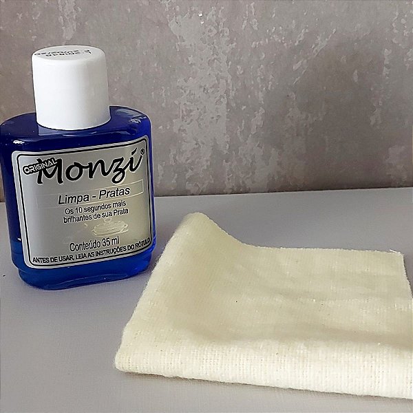 Limpa Prata Monzi Original 35ml mais 1 flanela