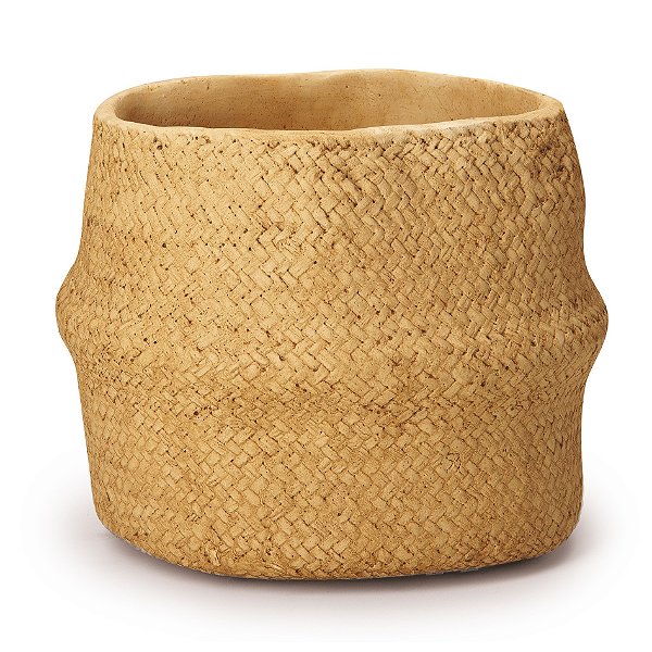 CACHEPOT CESTO DE PALHA EM CIMENTO