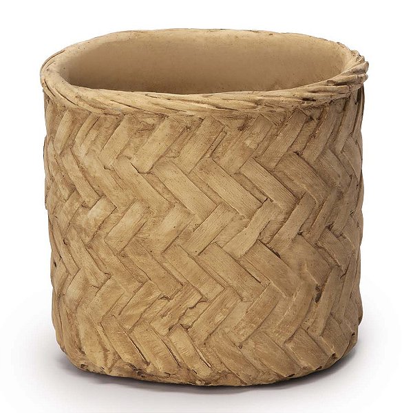 CACHEPOT PALHA TRANÇADA EM CIMENTO