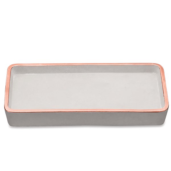 BANDEJA EM CIMENTO ROSE GOLD