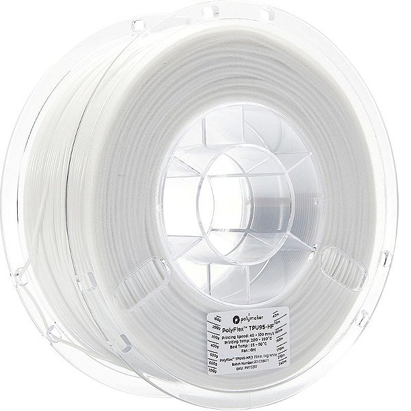 Polyflex TPU95HF White 1,75mm 1Kg