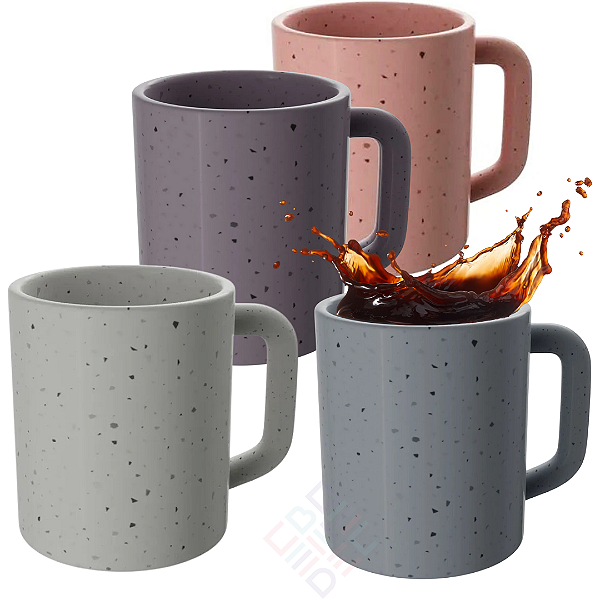 Conjunto 4 Canecas de Café de Cerâmica Granilite Colorida 90ml - Wollf Mesa