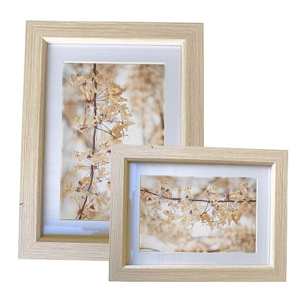 Porta Retrato Madeira Marfim e Branco Mart (selecione variação)