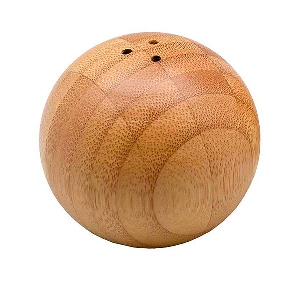 Saleiro / Pimenteiro Esférico de Bambu Ergonômico Redondo Marrom MIMO