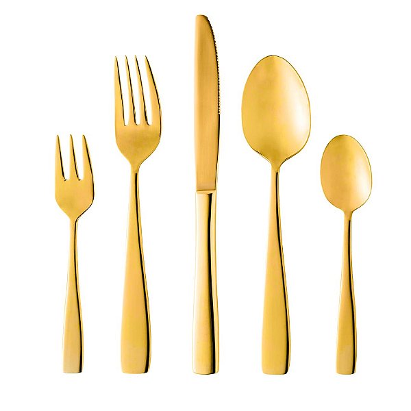 Faqueiro de Aço Inox Pisa 30 Peças Dourado Wolff (Selecione Variação)