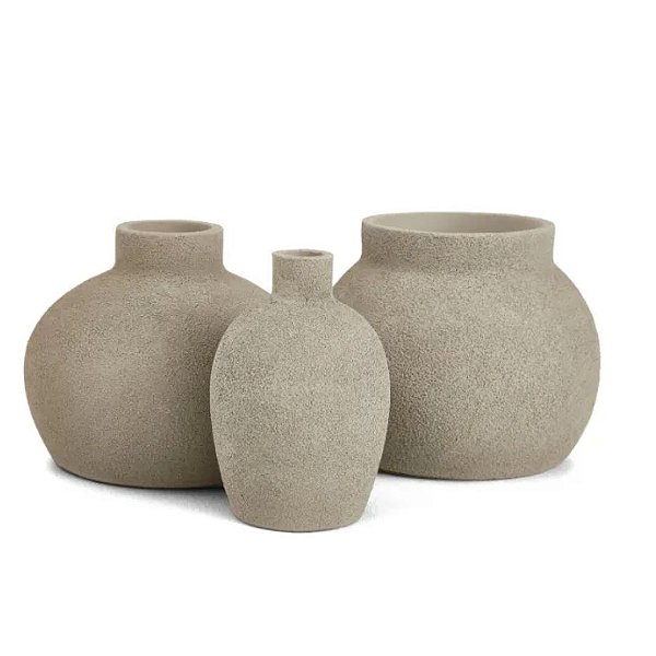 Conjunto de Minivasos em Poliresina Verde Mart