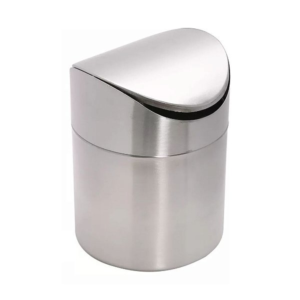 Lixeira de Pia de Inox Mini Pequena Basculante 1,5 litros Cozinha Banheiro Mimo Style