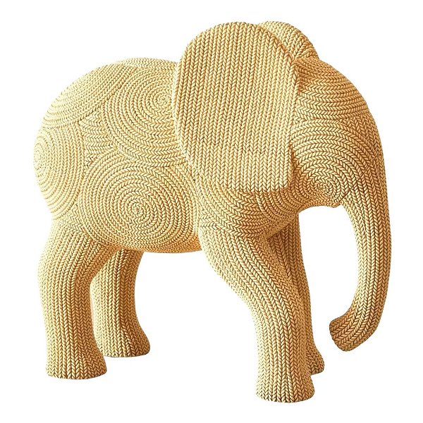 Escultura Elefante em Poliresina Bege Mart